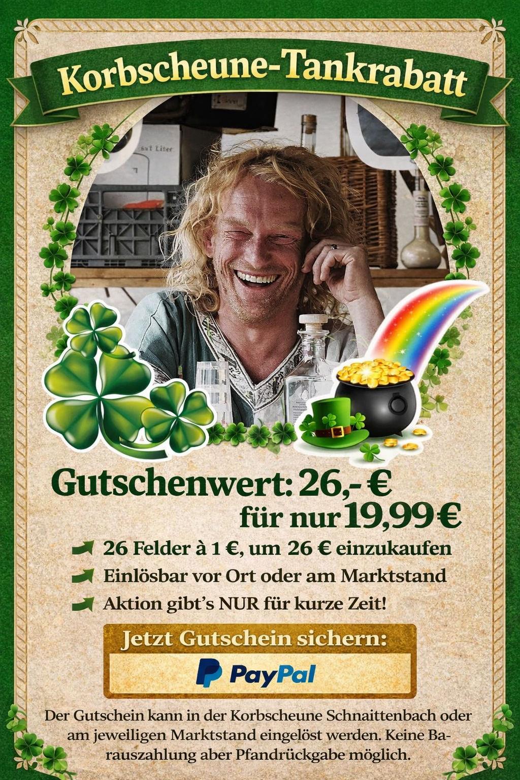 Tank-Rabatt Wert: 26,- Euro / Preis: 19,99 Euro