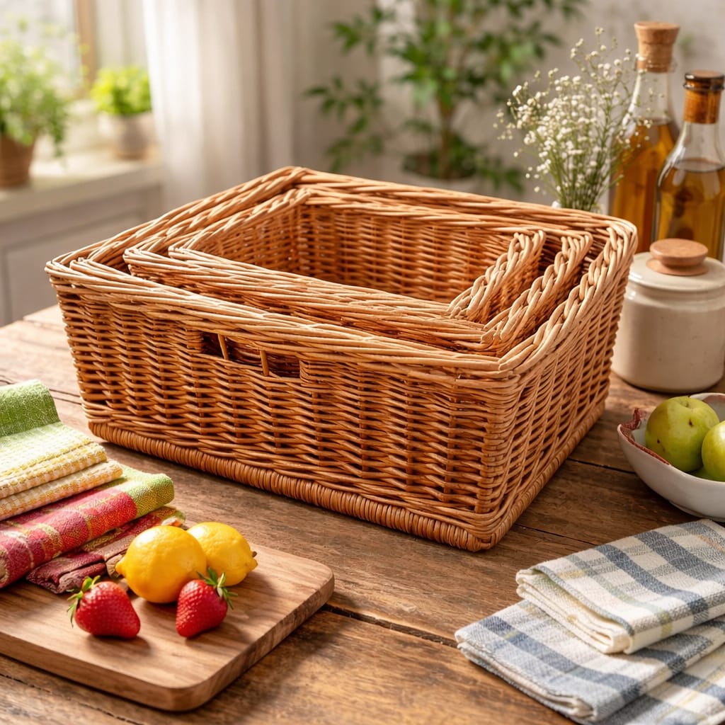 Regalkorb / Schrankkorb, Vollweide, 4er Set